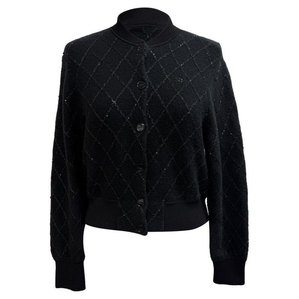 Sandro Cabaret Cardigan Sweater in Black Wool